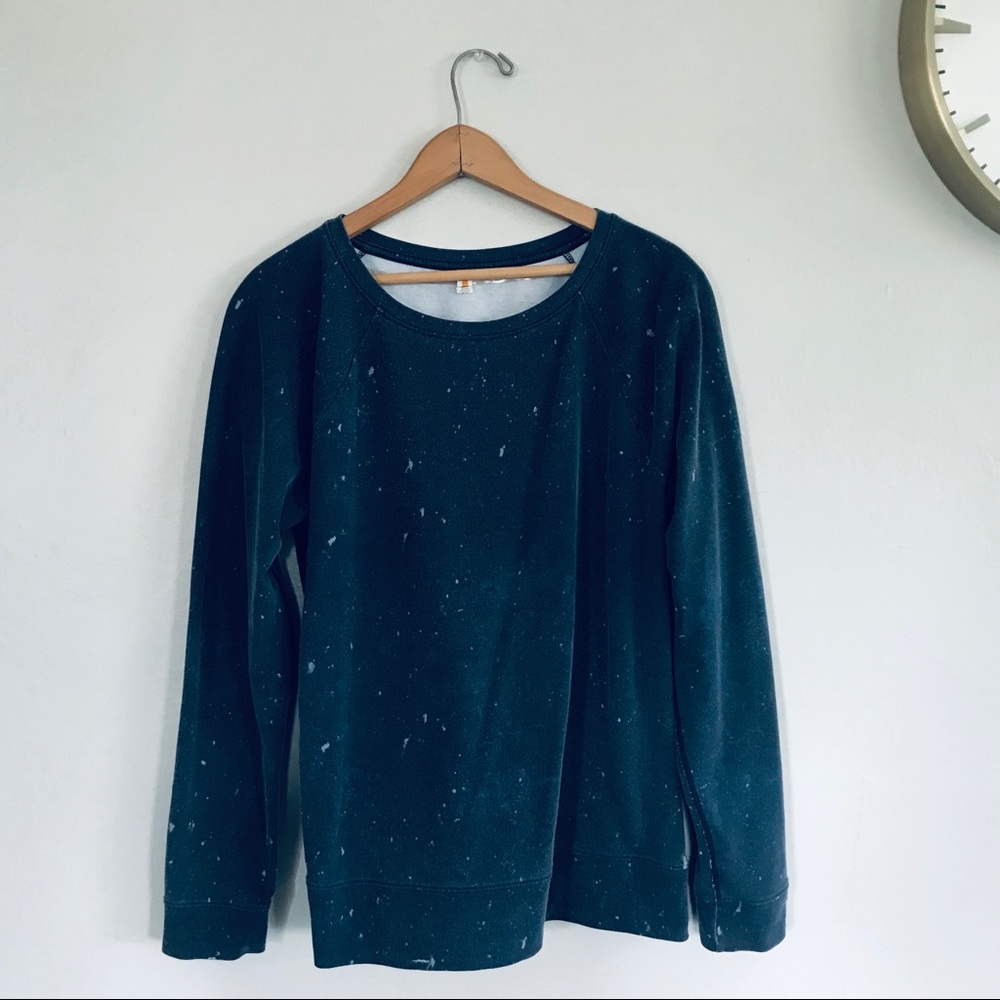 ✨LUCY Navy Splatter Crewneck Sweatshirt Pullover
